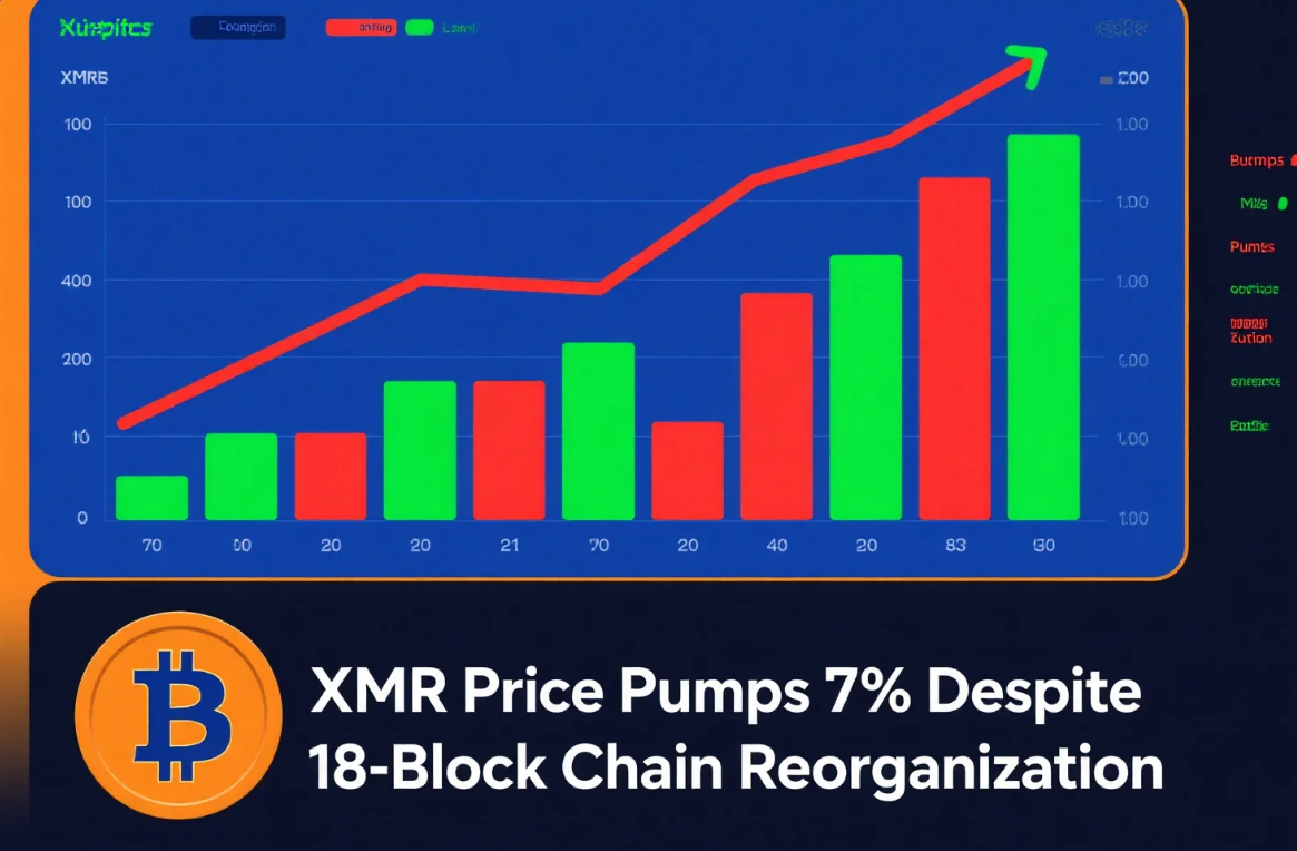 XMR Price Pumps 7% Despite 18-Block Chain Reorganization