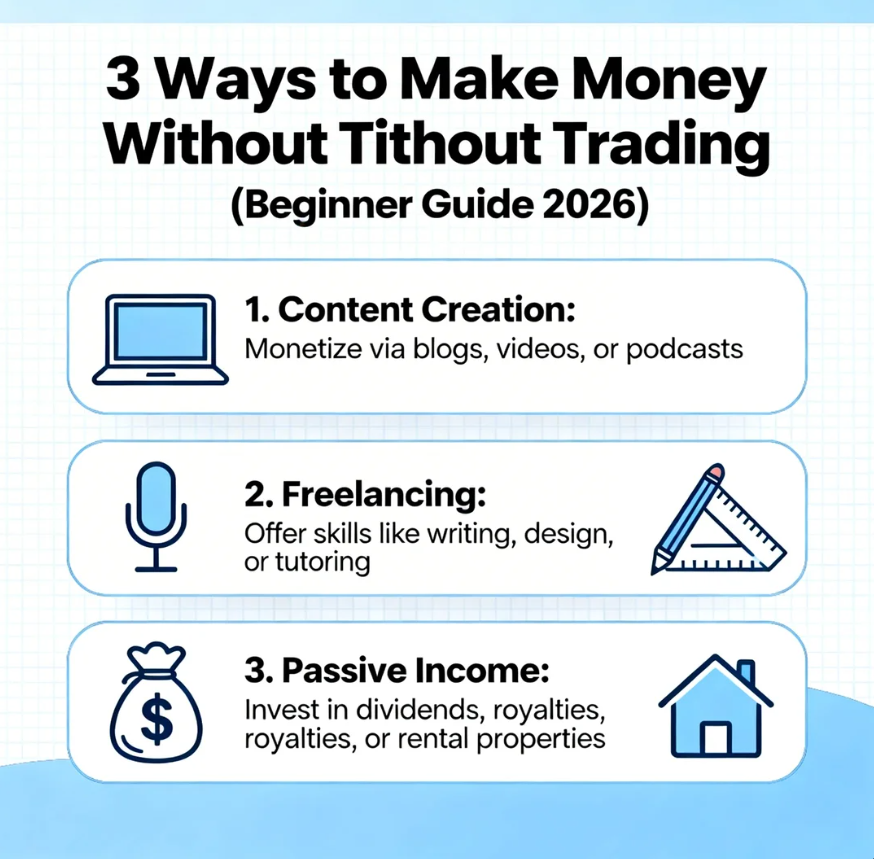 3 Ways to Make Money Without Trading (Beginner Guide 2026)